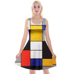 Composition A By Piet Mondrian Reversible Velvet Sleeveless Dress by maximumstreetcouture