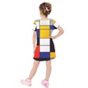 Composition A By Piet Mondrian Kids  Short Sleeve Velvet Dress View2