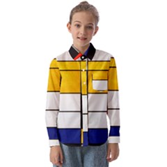 Composition A By Piet Mondrian Kids  Long Sleeve Shirt by maximumstreetcouture