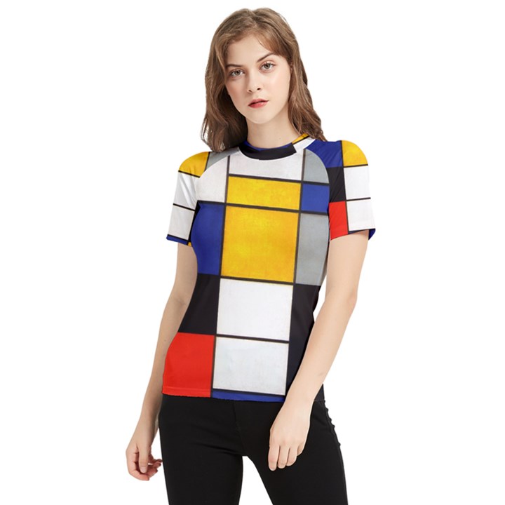 Composition A By Piet Mondrian Women s Short Sleeve Rash Guard