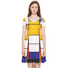 Composition A By Piet Mondrian Inside Out Cap Sleeve Dress by maximumstreetcouture