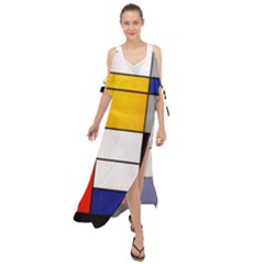 Composition A By Piet Mondrian Maxi Chiffon Cover Up Dress