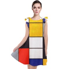 Composition A By Piet Mondrian Tie Up Tunic Dress by maximumstreetcouture