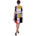 Composition A By Piet Mondrian Short Sleeve Shoulder Cut Out Dress  View2