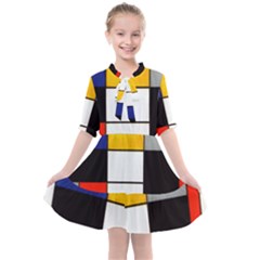 Composition A By Piet Mondrian Kids  All Frills Chiffon Dress by maximumstreetcouture