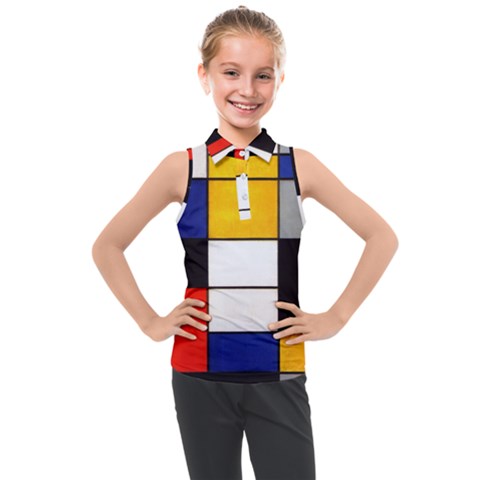 Composition A By Piet Mondrian Kids  Sleeveless Polo Tee by maximumstreetcouture