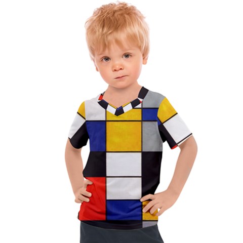 Composition A By Piet Mondrian Kids  Sports Tee by maximumstreetcouture