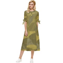 Olives Bow Sleeve Chiffon Midi Dress by kiernankallan