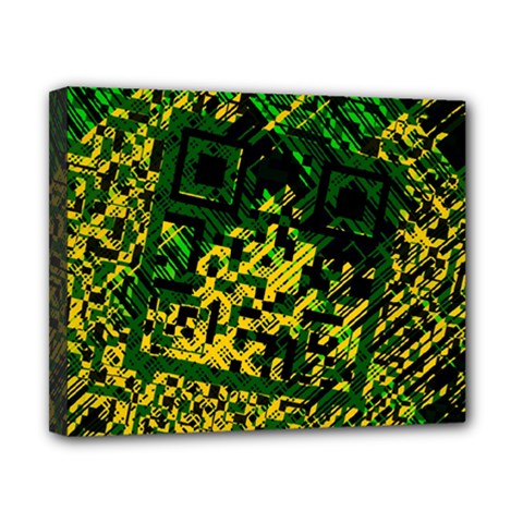 Root Humanity Bar And Qr Code Green And Yellow Doom Canvas 10  X 8  (stretched) by WetdryvacsLair