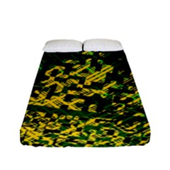 Root Humanity Bar And Qr Code Green And Yellow Doom Fitted Sheet (full/ Double Size) by WetdryvacsLair