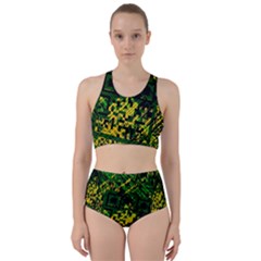 Root Humanity Bar And Qr Code Green And Yellow Doom Racer Back Bikini Set by WetdryvacsLair