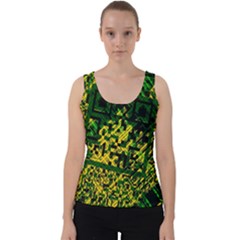 Root Humanity Bar And Qr Code Green And Yellow Doom Velvet Tank Top by WetdryvacsLair