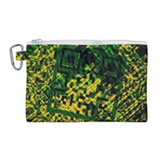 Root Humanity Bar And Qr Code Green And Yellow Doom Canvas Cosmetic Bag (large) by WetdryvacsLair