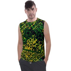 Root Humanity Bar And Qr Code Green And Yellow Doom Men s Regular Tank Top by WetdryvacsLair