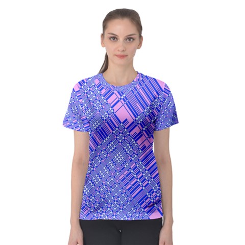 Root Humanity Barcode Purple Pink And Galuboi Women s Sport Mesh Tee by WetdryvacsLair