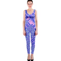 Root Humanity Barcode Purple Pink And Galuboi One Piece Catsuit by WetdryvacsLair