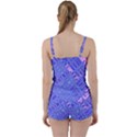 Root Humanity Barcode Purple Pink and Galuboi Tie Front Two Piece Tankini View2