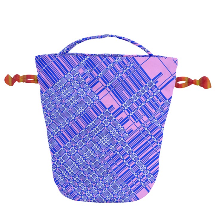 Root Humanity Barcode Purple Pink and Galuboi Drawstring Bucket Bag