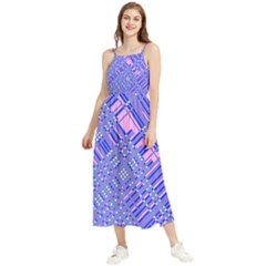 Root Humanity Barcode Purple Pink And Galuboi Boho Sleeveless Summer Dress by WetdryvacsLair