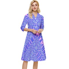 Root Humanity Barcode Purple Pink And Galuboi Classy Knee Length Dress by WetdryvacsLair