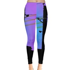 Vaporwave Wires And Transformer Leggings  by WetdryvacsLair