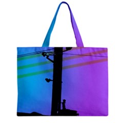 Vaporwave Wires And Transformer Zipper Mini Tote Bag by WetdryvacsLair