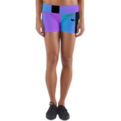 Vaporwave Wires And Transformer Yoga Shorts by WetdryvacsLair