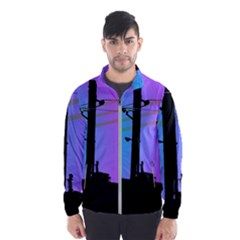 Vaporwave Wires And Transformer Men s Windbreaker by WetdryvacsLair