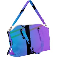 Vaporwave Wires And Transformer Canvas Crossbody Bag by WetdryvacsLair