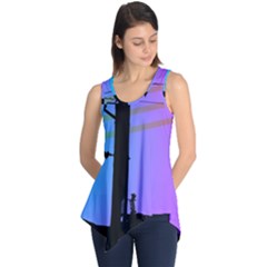 Vaporwave Wires And Transformer Sleeveless Tunic by WetdryvacsLair