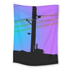 Vaporwave Wires And Transformer Medium Tapestry by WetdryvacsLair