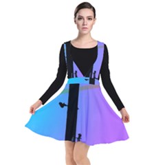 Vaporwave Wires And Transformer Plunge Pinafore Dress by WetdryvacsLair