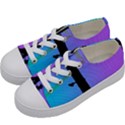 Vaporwave Wires And Transformer Kids  Low Top Canvas Sneakers View2