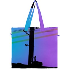 Vaporwave Wires And Transformer Canvas Travel Bag by WetdryvacsLair