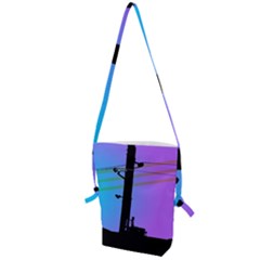 Vaporwave Wires And Transformer Folding Shoulder Bag by WetdryvacsLair