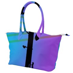 Vaporwave Wires And Transformer Canvas Shoulder Bag by WetdryvacsLair