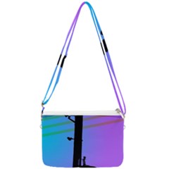 Vaporwave Wires And Transformer Double Gusset Crossbody Bag by WetdryvacsLair