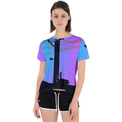 Vaporwave Wires And Transformer Open Back Sport Tee by WetdryvacsLair