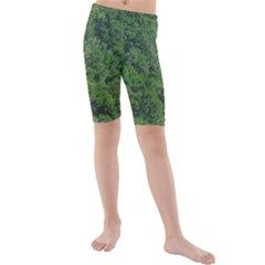 Leafy Forest Landscape Photo Kids  Mid Length Swim Shorts by dflcprintsclothing