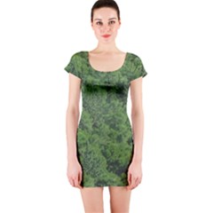 Leafy Forest Landscape Photo Short Sleeve Bodycon Dress by dflcprintsclothing