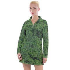 Leafy Forest Landscape Photo Women s Long Sleeve Casual Dress by dflcprintsclothing