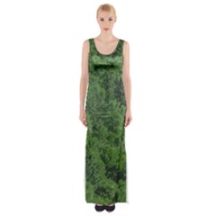 Leafy Forest Landscape Photo Thigh Split Maxi Dress by dflcprintsclothing