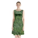 Leafy Forest Landscape Photo Sleeveless Waist Tie Chiffon Dress View1