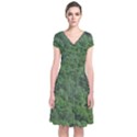 Leafy Forest Landscape Photo Short Sleeve Front Wrap Dress View1