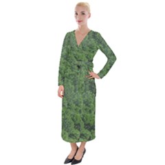 Leafy Forest Landscape Photo Velvet Maxi Wrap Dress by dflcprintsclothing