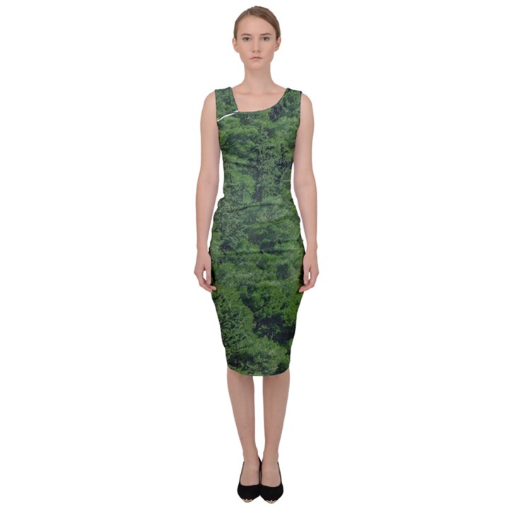 Leafy Forest Landscape Photo Sleeveless Pencil Dress