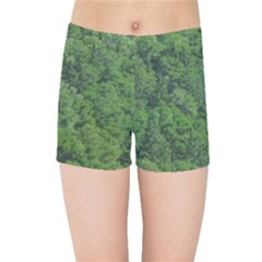 Leafy Forest Landscape Photo Kids  Sports Shorts