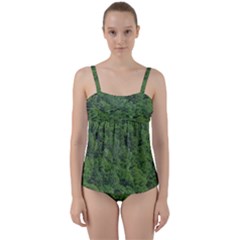 Leafy Forest Landscape Photo Twist Front Tankini Set by dflcprintsclothing