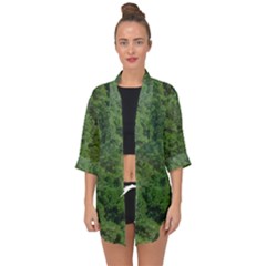 Leafy Forest Landscape Photo Open Front Chiffon Kimono by dflcprintsclothing