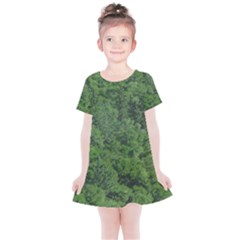 Leafy Forest Landscape Photo Kids  Simple Cotton Dress